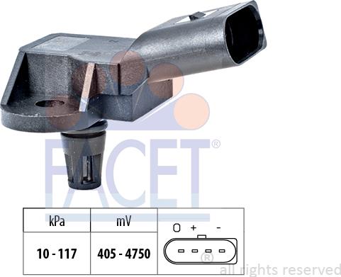 FACET 10.3157 - Датчик тиску повітря, висотний коректор autocars.com.ua