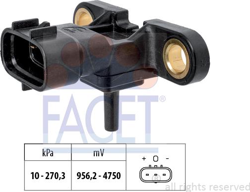 FACET 10.3163 - Датчик тиску повітря, висотний коректор autocars.com.ua