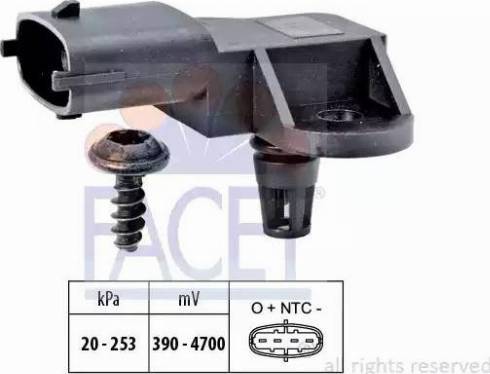 FACET 10.3176 - Датчик тиску, підсилювач гальмівної системи autocars.com.ua
