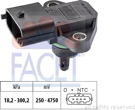 FACET 10.3178 - Датчик абсолютного тиску Manifold Air Pressure Sensor. MAP sensor autocars.com.ua