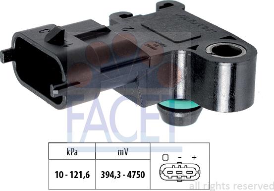 FACET 10.3195 - Датчик давления наддува Chevrolet Aveo - Opel Astra-Corsa 1.0-1.8 i-Turbo 06-> 10.3195 FACET autocars.com.ua