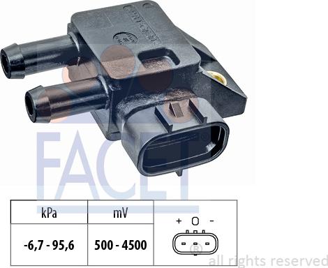 FACET 103308 - Датчик, тиск вихлопних газів autocars.com.ua