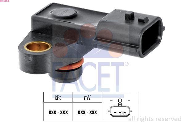 FACET 10.3313 - Датчик тиску повітря, висотний коректор autocars.com.ua