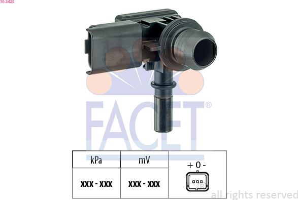 FACET 10.3425 - Датчик тиску, підсилювач гальмівної системи autocars.com.ua