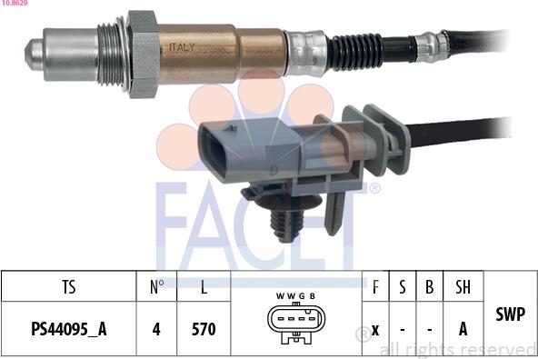 FACET 10.8629 - Лямбда-зонд autocars.com.ua