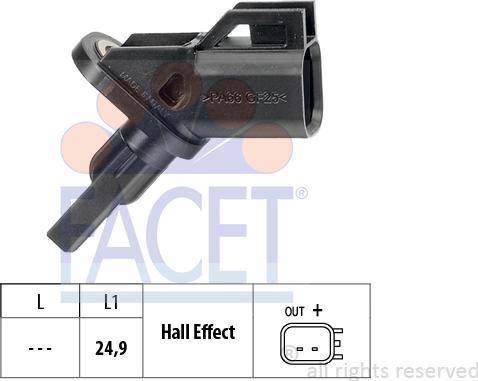 FACET 21.0001 - Датчик ABS, частота обертання колеса autocars.com.ua