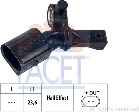 FACET 21.0012 - Датчик ABS, частота обертання колеса autocars.com.ua