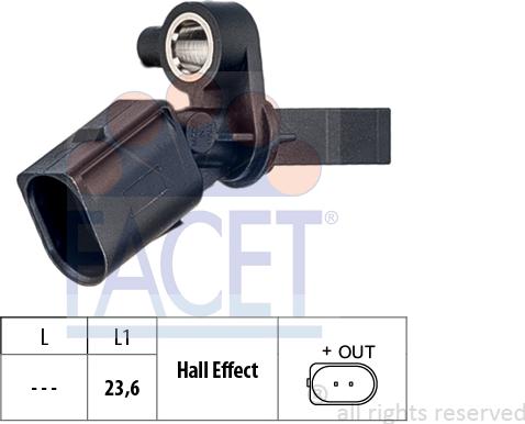 FACET 21.0013 - Датчик ABS, частота обертання колеса autocars.com.ua