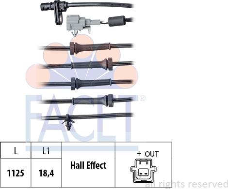 FACET 21.0064 - Датчик ABS, частота обертання колеса autocars.com.ua