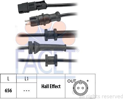 FACET 21.0153 - Датчик ABS, частота обертання колеса autocars.com.ua