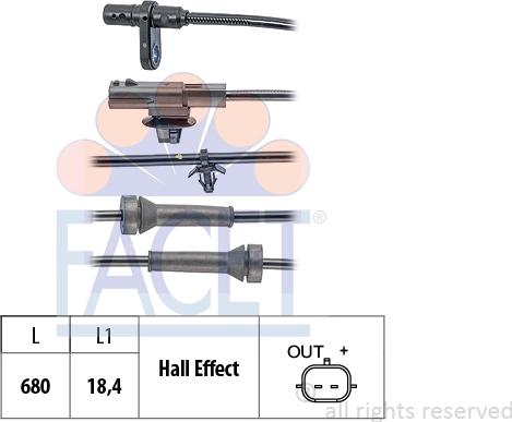 FACET 21.0230 - Датчик ABS, частота обертання колеса autocars.com.ua