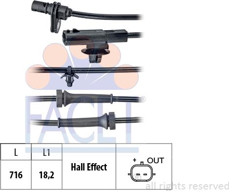 FACET 21.0235 - Датчик ABS, частота обертання колеса autocars.com.ua