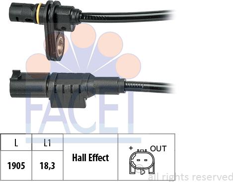 FACET 21.0242 - Датчик ABS, частота обертання колеса autocars.com.ua