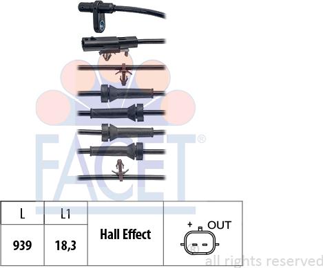 FACET 21.0246 - Датчик ABS, частота обертання колеса autocars.com.ua