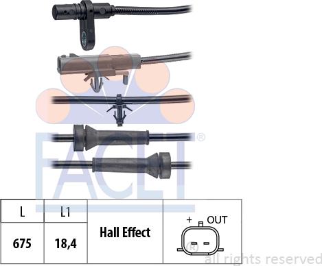 FACET 21.0256 - Датчик ABS, частота обертання колеса autocars.com.ua