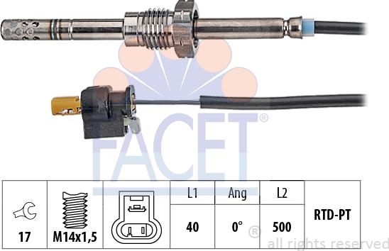 FACET 22.0153 - Датчик, температура выхлопных газов autodnr.net