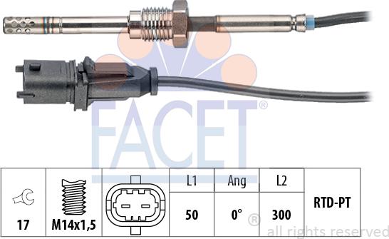 FACET 22.0186 - Датчик, температура выхлопных газов autodnr.net