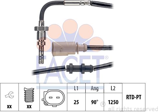 FACET 22.0280 - Датчик, температура выхлопных газов autodnr.net