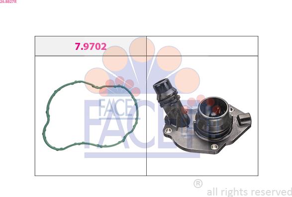 FACET 26.8827R - Фланець охолоджуючої рідини autocars.com.ua