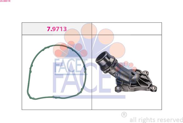 FACET 26.8851R - Фланець охолоджуючої рідини autocars.com.ua