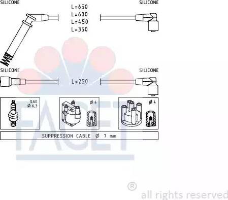 FACET 4.7195 - Комплект проводов зажигания avtokuzovplus.com.ua