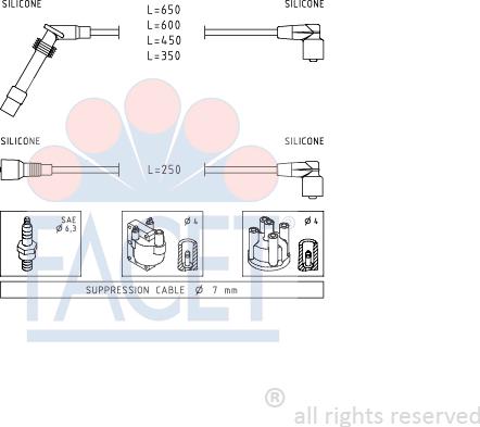 FACET 4.7199 - Комплект проводов зажигания avtokuzovplus.com.ua