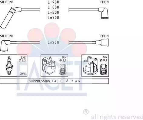 FACET 4.7238 - Комплект проводов зажигания autodnr.net