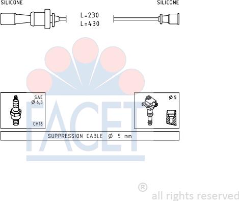 FACET 4.7251 - Комплект проводів запалювання autocars.com.ua