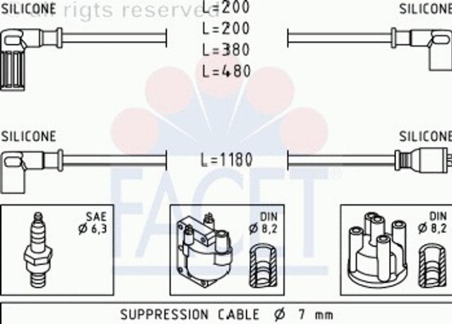 FACET 4.8357 - Комплект проводов зажигания autodnr.net