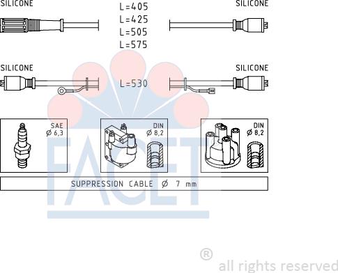 FACET 4.8386 - Комплект проводов зажигания avtokuzovplus.com.ua