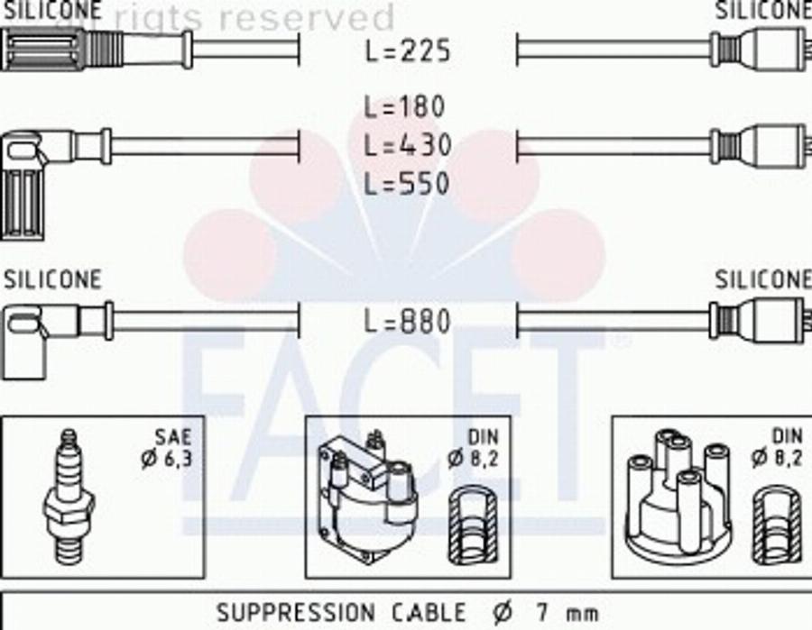 FACET 48394 - Комплект проводов зажигания autodnr.net