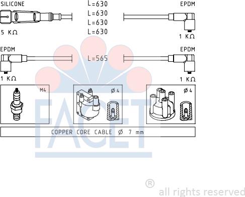 FACET 4.8493 - Комплект проводов зажигания autodnr.net