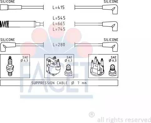 FACET 4.8513 - Комплект проводов зажигания avtokuzovplus.com.ua