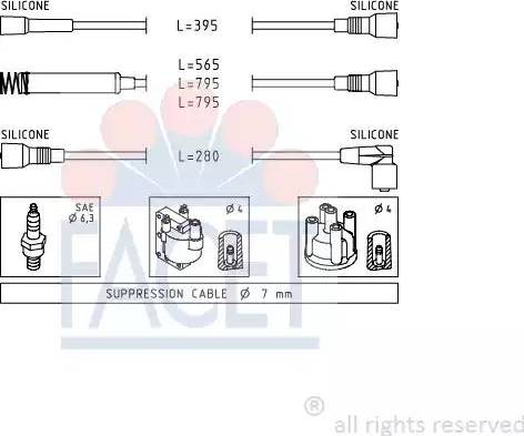 FACET 4.8528 - Комплект проводов зажигания autodnr.net