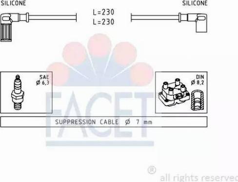 FACET 4.8614 - Комплект проводов зажигания avtokuzovplus.com.ua