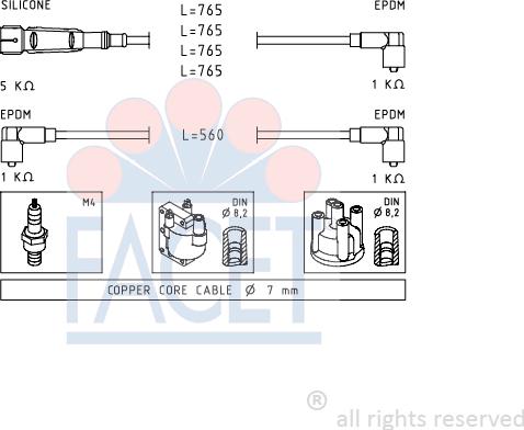 FACET 4.8727 - Комплект проводов зажигания autodnr.net