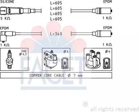 FACET 4.8768 - Комплект проводов зажигания autodnr.net