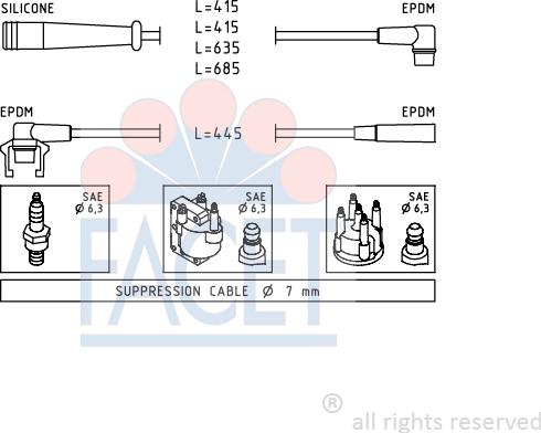 FACET 4.8801 - Комплект проводов зажигания autodnr.net