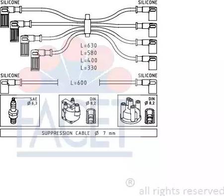 FACET 4.9002 - Комплект проводов зажигания avtokuzovplus.com.ua