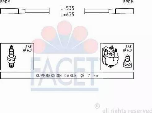 FACET 4.9044 - Комплект проводів запалювання autocars.com.ua
