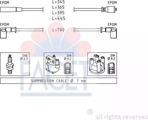 FACET 4.9103 - Комплект проводов зажигания avtokuzovplus.com.ua