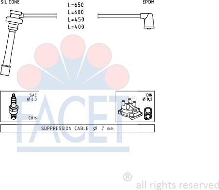 FACET 4.9278 - Комплект проводов зажигания autodnr.net