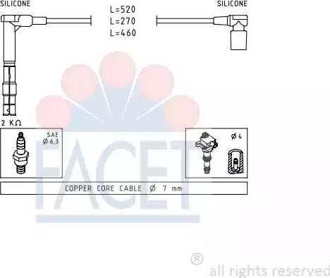 FACET 4.9316 - Комплект проводів запалювання autocars.com.ua