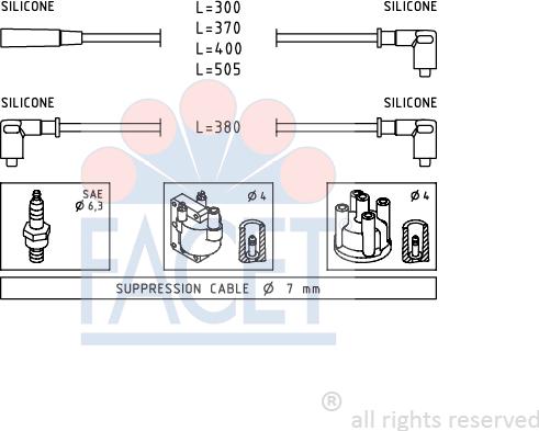 FACET 4.9373 - Комплект проводов зажигания autodnr.net