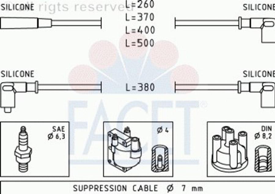 FACET 49375 - Комплект проводов зажигания autodnr.net