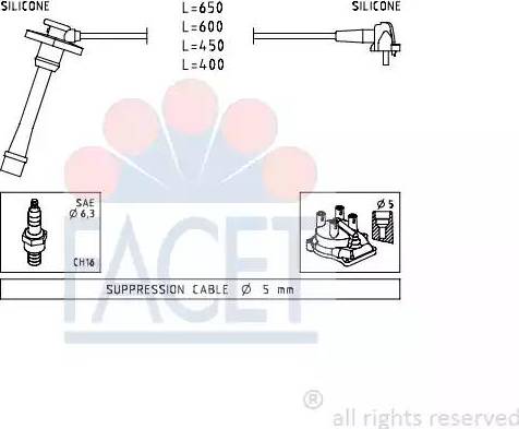 FACET 4.9408 - Комплект проводів запалювання autocars.com.ua