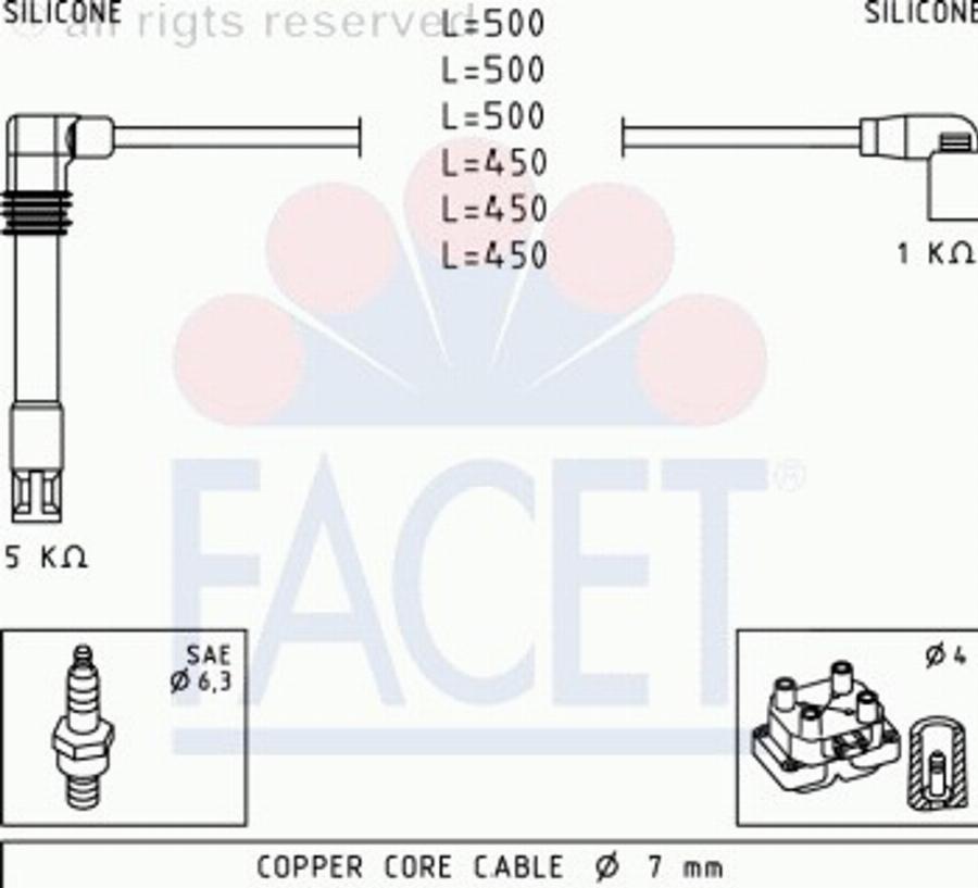 FACET 4.9458 - Комплект проводов зажигания autodnr.net