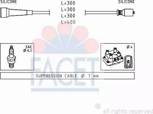 FACET 4.9492 - Комплект проводів запалювання autocars.com.ua