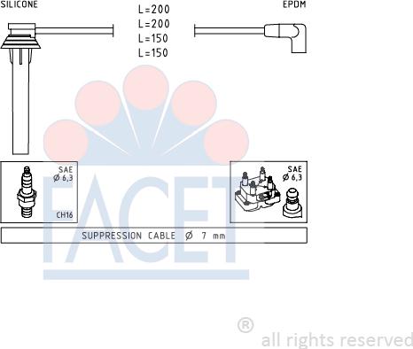 FACET 4.9507 - Комплект проводов зажигания autodnr.net