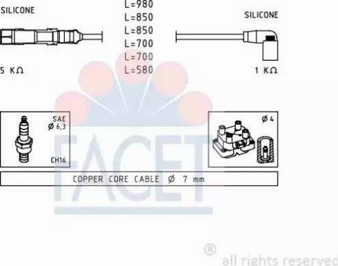 FACET 4.9590 - Комплект проводов зажигания autodnr.net